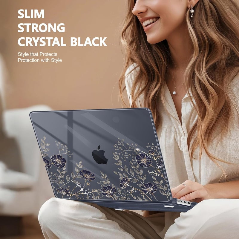 May Chen غطاء لجهاز MacBook Air 13.6 بوصة M4 موديلات 2025 2024 2023 2022: A3240 A3113 M3 A2681 M2، غطاء صلب بلاستيكي لجهاز MacBook Air 13.6" مع شاشة Retina يتناسب مع Touch ID، فن زهور - Image 4